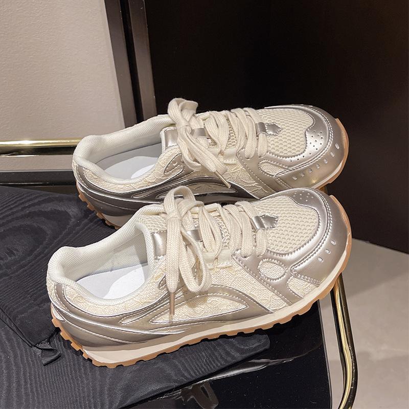 

Retro Female 2 summer new mesh breathable street shoes for dad shoes 40 золотий