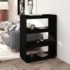 VidaXL Bookshelf-Room Divider, Black, 80 X 35 X 103 Cm, Solid Pine