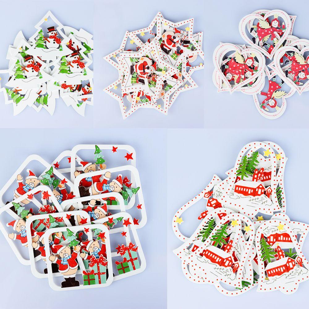 

Новый рождественский подвесной декор в виде сердца на рождественскую елку, украшение из дерева в виде звезды