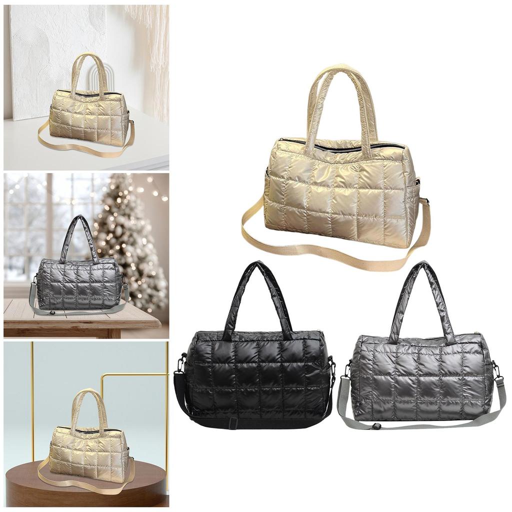 Large Capacity Lightweight Crossbody Bag Womens Quilted Shoulder Tote Purse Fashionable Handbag for Daily Use