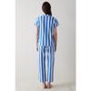 Ent Mixed Stripes Blue Shirt Trousers Pajama Set