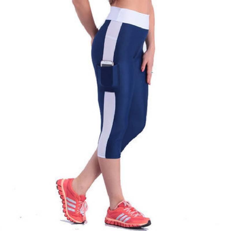 Stylish Women's High Waist Colorblock Yoga Pants With Convenient Side Pockets For Active Lifestyle