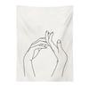 Naked Pink Multi Person Abstract Facial Lines Tapestry, Portrait Wall Hanging for Bedroom Living Room Decor