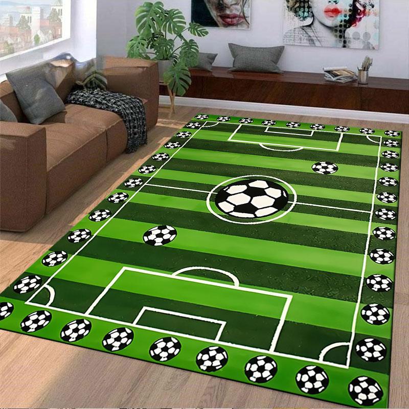 Tappeto Design Campo da Calcio adatto come tappetino antiscivolo per il soggiorno o il divano della camera da letto