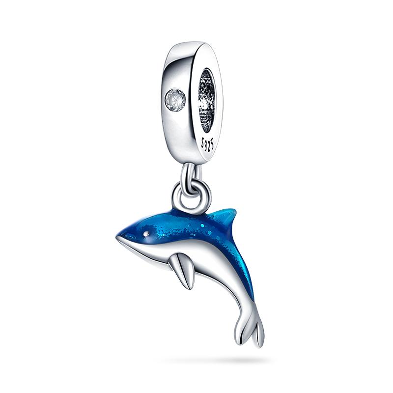 Copper Jellyfish Dolphin Turtle Starfish Shell Luminous Ocean Series Charms Beads Fit 3Mm Original Bracelets Diy Jewelry