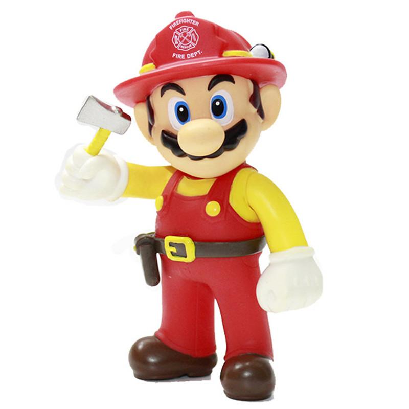 Super Mario Luigi Peach Bowser Yoshi Wario Action Figure Anime Model Toys Cartoon Doll Birthday Gift for Children Kids