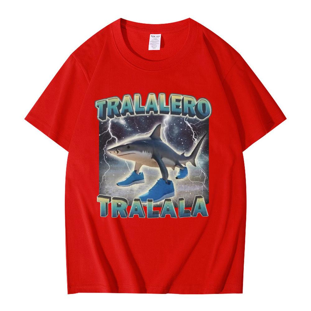 Tralalero Tralala Funny Shark Italian Brainrot Meme T-shirt Men Clothing Fashion Humor T Shirts Unisex Summer Cotton T Shirt Top