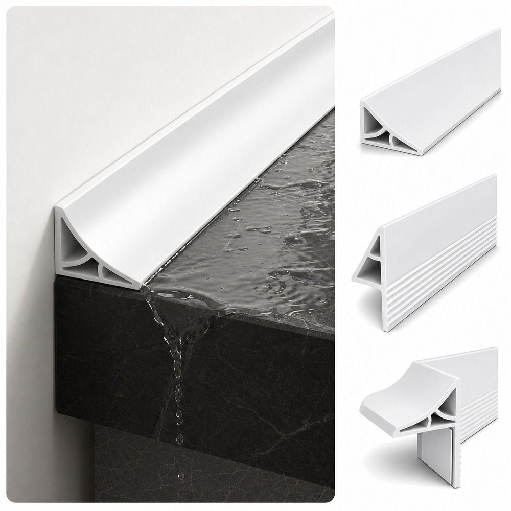 Self Adhesive Countertop Backsplash Double-Rib Support Splash Guard Seal Floor Edge