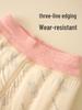 Girls' High-Waisted Camel Hair Cotton Pants for Winter - Three-Layer Thermal Uniform for Older Children