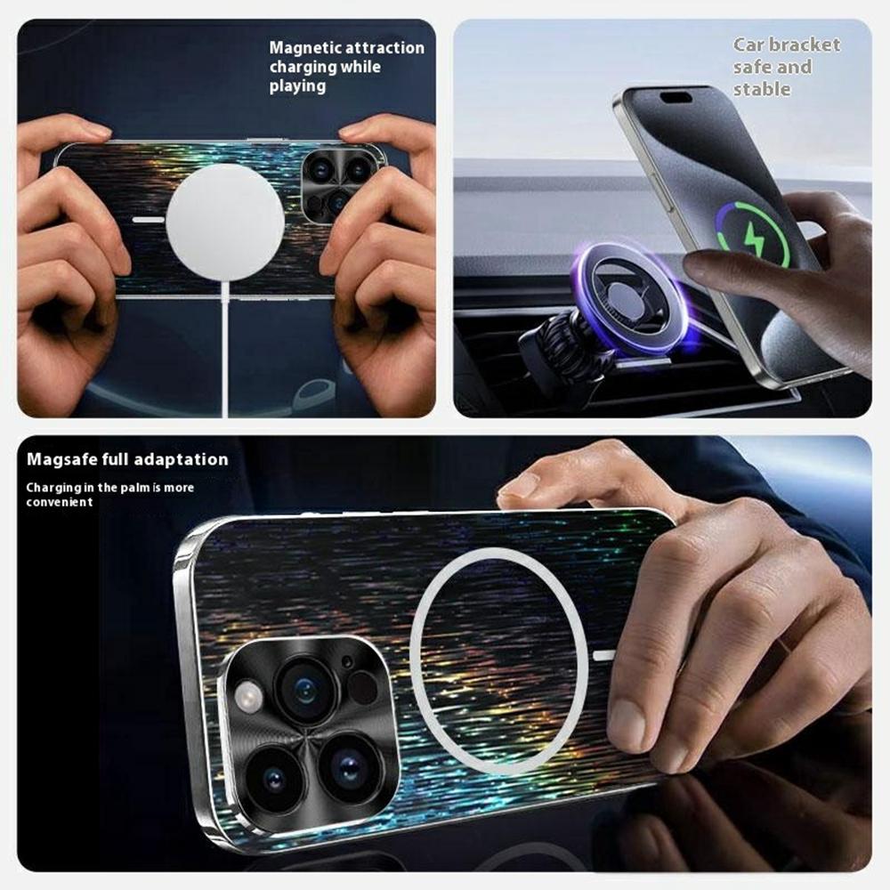 For iPhone 13 Pro Max Magnetic Case Dazzling Shockproof Ultra Slim PC Phone Back Cover