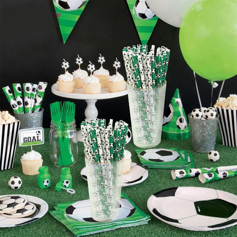 Football Soccer Birthday Party Decoration Kids Soccer Sports Theme Tableware Banner Gift Bags Supplies Set For Boy Favor