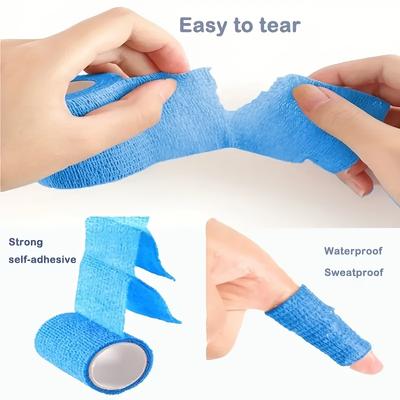 10 Stück Elastisches Selbstklebendes Sporttape Verband 2,5/5/10 cm Vlies Universell Passend für Sport Fußstütze Gelenkschutz