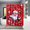 1 Stück Imitationsrelief Weihnachtsmann Roter Druck Wasserdicht Duschvorhang für Privatsphäre mit 12 Haken, Mehrere Größen Maschinenwaschbar