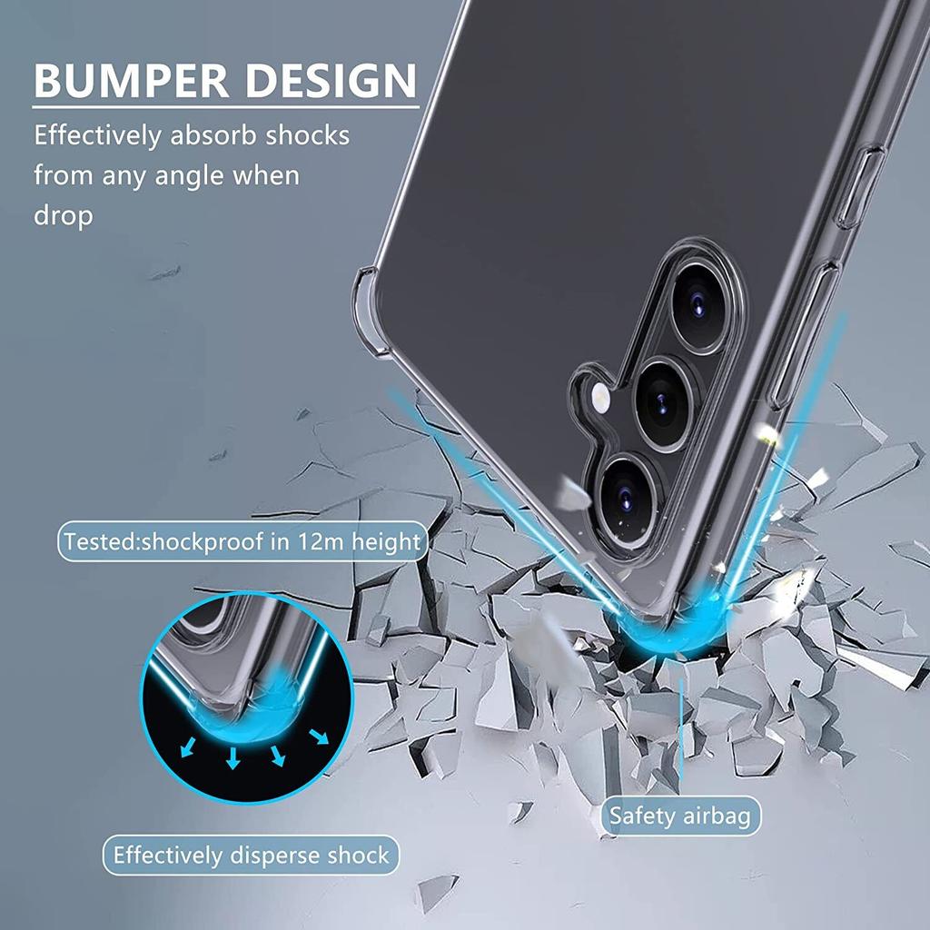 Shockproof Airbag TPU Case for Samsung Galaxy A15 A25 A35 A55 A05 A14 A34 A54 A04 A13 A33 5G Protective Transparent Ultra Thin Clear Protection Cover