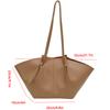 Retro Minimalist Women Tote Bag with Pouch Soft PU Leather Large Capacity Shoulder Handbag for Commute Shopping
