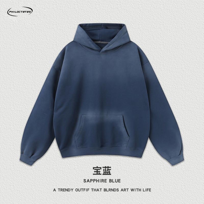 Unisex Oversized Used Washed Hoodie Streetwear Baumwoll-Sweatshirt Winter Freizeit Lockerer Schnitt