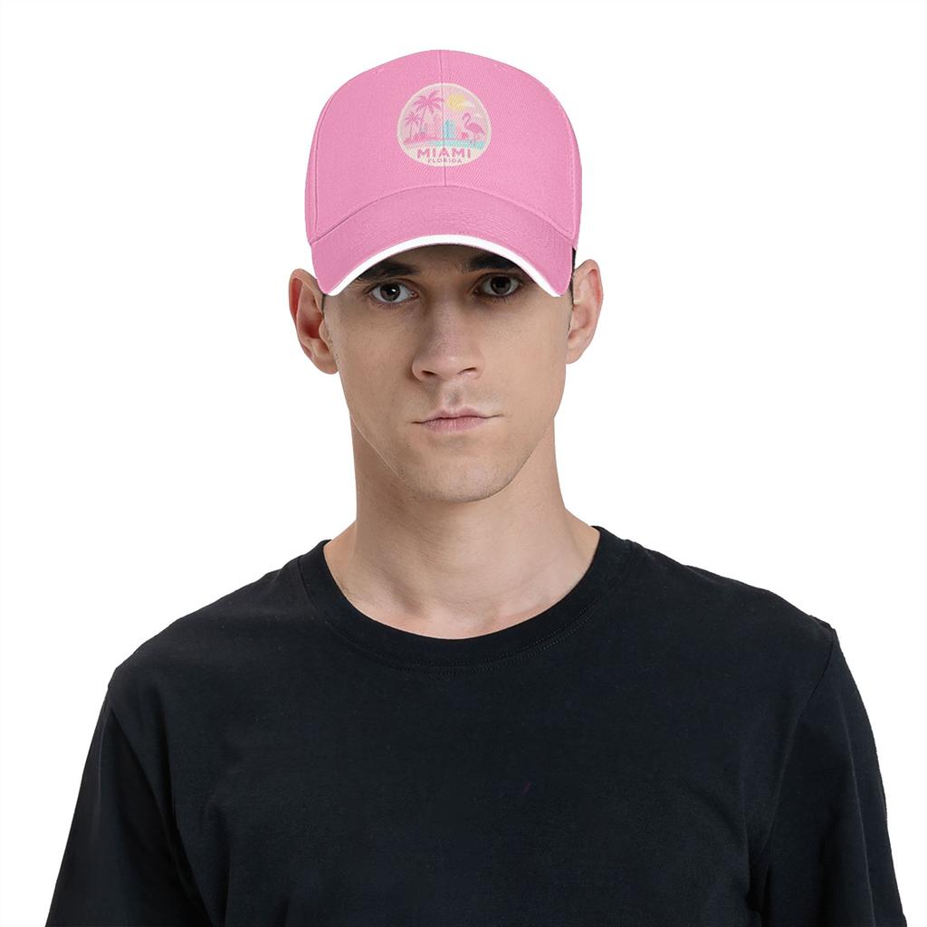 Miami Pink Travel Baseball Cap Fashion Trucker Hat Summer Unisex-Teens Tennis Skate Baseball Caps