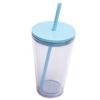 not predrilled 480ml 16oz clear plastic snow globe tumbler snow globe cup with straw and lid