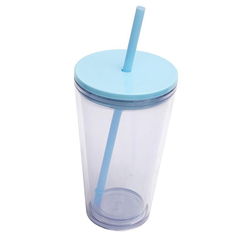 not predrilled 480ml 16oz clear plastic snow globe tumbler snow globe cup with straw and lid