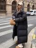 Übergroßen Langen Mantel Frauen Winter Unten Baumwolle Jacke Weiblichen Koreanischen Mode Gepolsterten Mantel Damen Casual Dicke Warme Zipper Mäntel