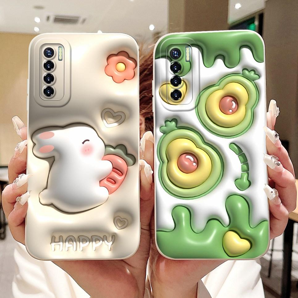 Luxury Fashion Back Cover For Tecno 17 17P 17 Pro CG6 CG7 CG8 Coque Soft Silicone Phone Case Rabbit Cat Flower Panda Funda Etui