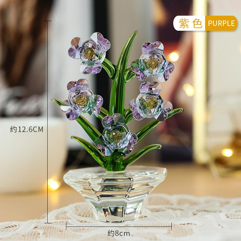 Křišťálové sklo řemeslná orchidej ozdoba obývací pokoj stolní ozdoba