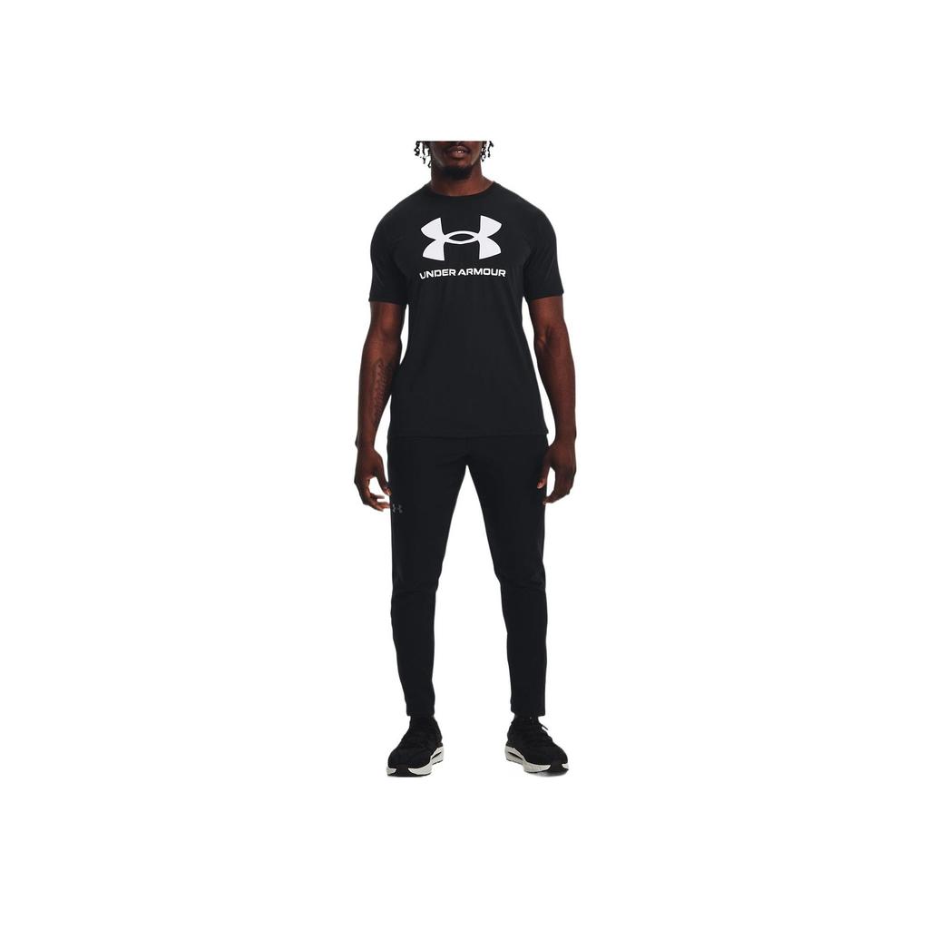 Under Armour Big Logo Casual Sports T-Shirt Men Tops Black 1370862-001