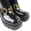 נעלי גשם מעולות של GUCCI מגפי גומי ארוכים עם קישוט Horsebit גומי שחור נשים 36 659707 משומש