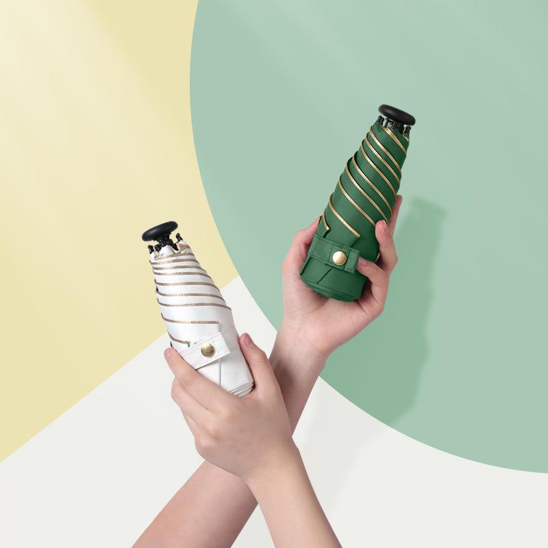 New Thumb Umbrella Women's Small Portable Sunscreen Parasol 50% Gold Glue Sun Umbrella Folding Umbrella