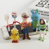 Disney 7 Pieces/set Toy Story Doll Toy Woody Jesse Buzz Lightyear Forked Pig Bear Statue Model Doll Statue Birthday Gift
