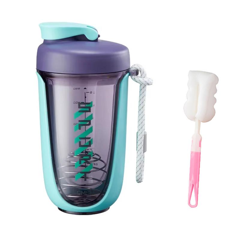 

Protein Shaker Bottle Dual Mixing Technology with Shaker Balls for Protein Mixes Fitness Workout Sports Shaker Cups синий