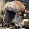 New Lei Feng Hat With Winter Velvet And Thick Insulation, Riding Ear Protection, Soft Top Hat, Outdoor Windproof Skiing Hat