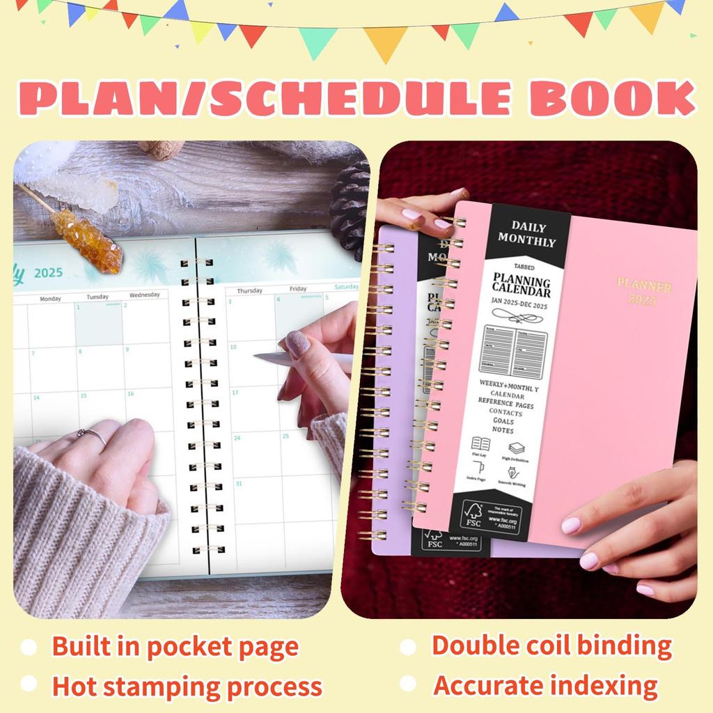 Planner Schedule Book A5 Coil Book Self-discipline Punch Card Notebook Weekly Diary