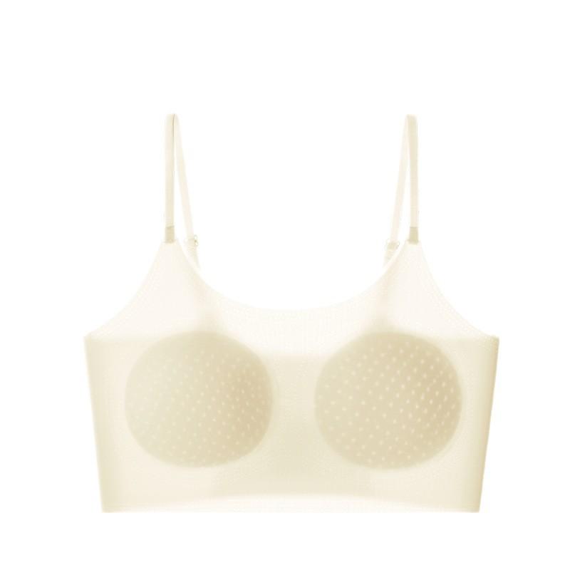 Traceless Light Material Bra Comfortable and Breathable Semi-fixed Two or Three-stage Vest Jelly Glue Girl Underwear