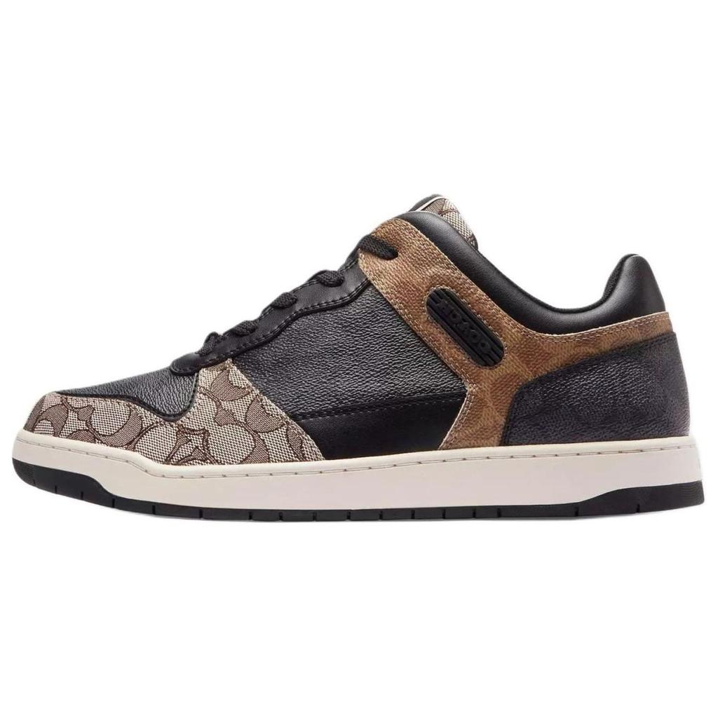 Coach C201 Canvas Leather Lace-Up Flat Low-Top Sneakers Men sneakers Black CR959-VWX