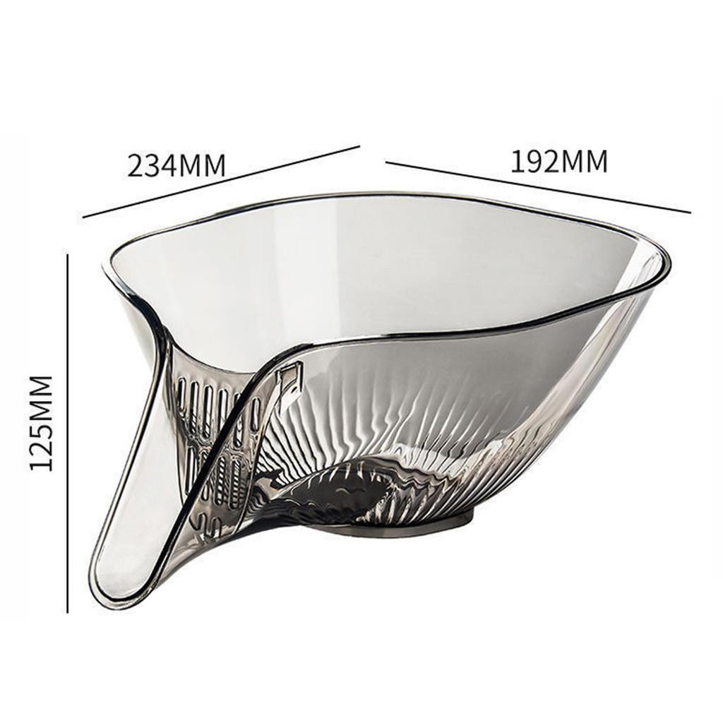 Drainage Basket Funnel Bowl Fruit Cleaning Bowl with Strainer Container for Fruits Vegetables Washing