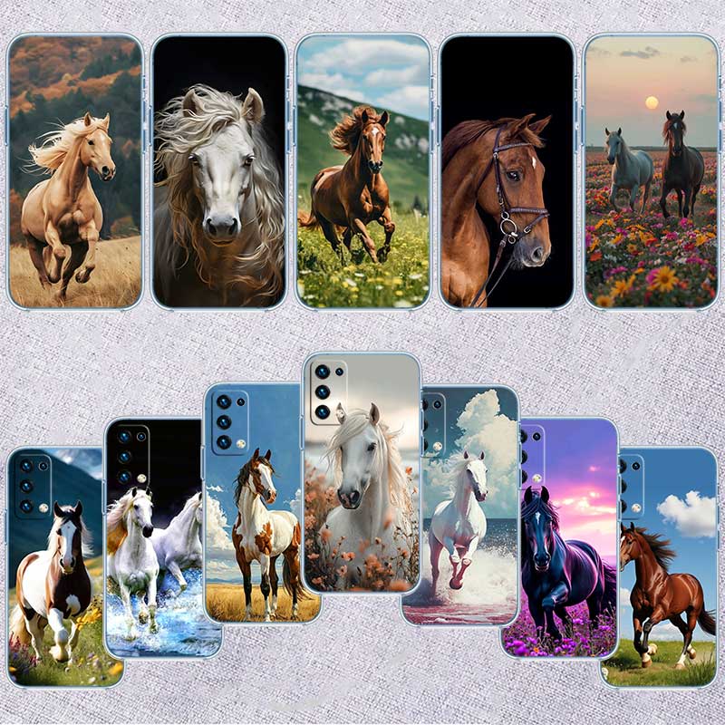 RE28 Fine Horse Transparent Phone Case for Motorola Moto Edge 20 30 40 50 S30 Fusion Ultra Pro Neo Lite + G200 G23