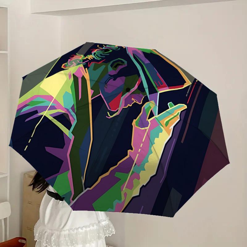 1pc Michael Joseph Jackson Automatic Folding Umbrella, Portable Collapsible Design, Casual Outdoor Accessory L1127043