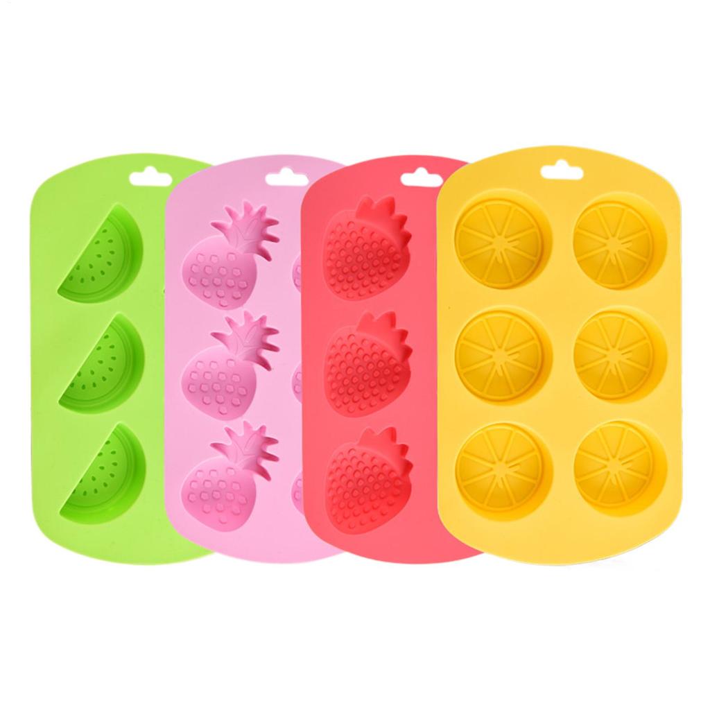 Fruit Shape Chocolate Candy Molds Silicone Ice Mold Non-Stick Watermelon/ lemon/ strawberry/ pineapple pattern candy Molds