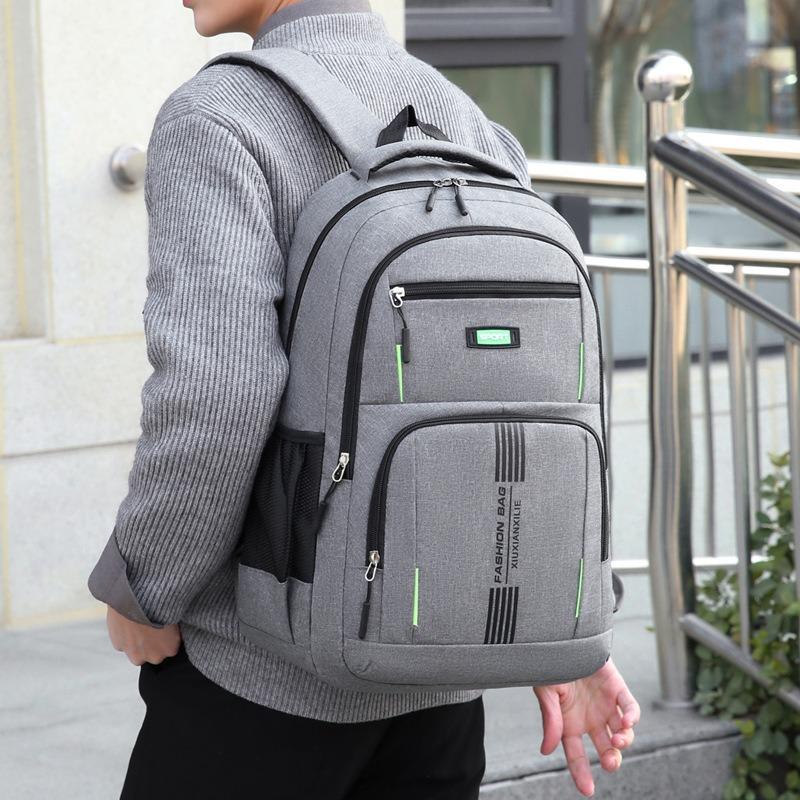 Laptop bag, men's large-capacity backpack, commuting simple business travel multi-compartment backpack