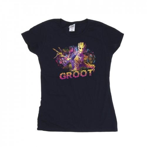 Marvel Womens/Ladies Guardians Of The Galaxy Abstract Groot Cotton T-Shirt