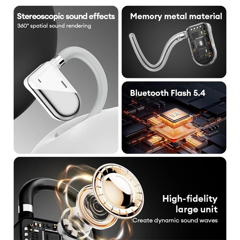 Original Lenovo XT68 OWS Wireless Bluetooth 5.4 Earphones Noise Cancelling Gaming Headset  Ear Hook Sports Earbuds For Running New