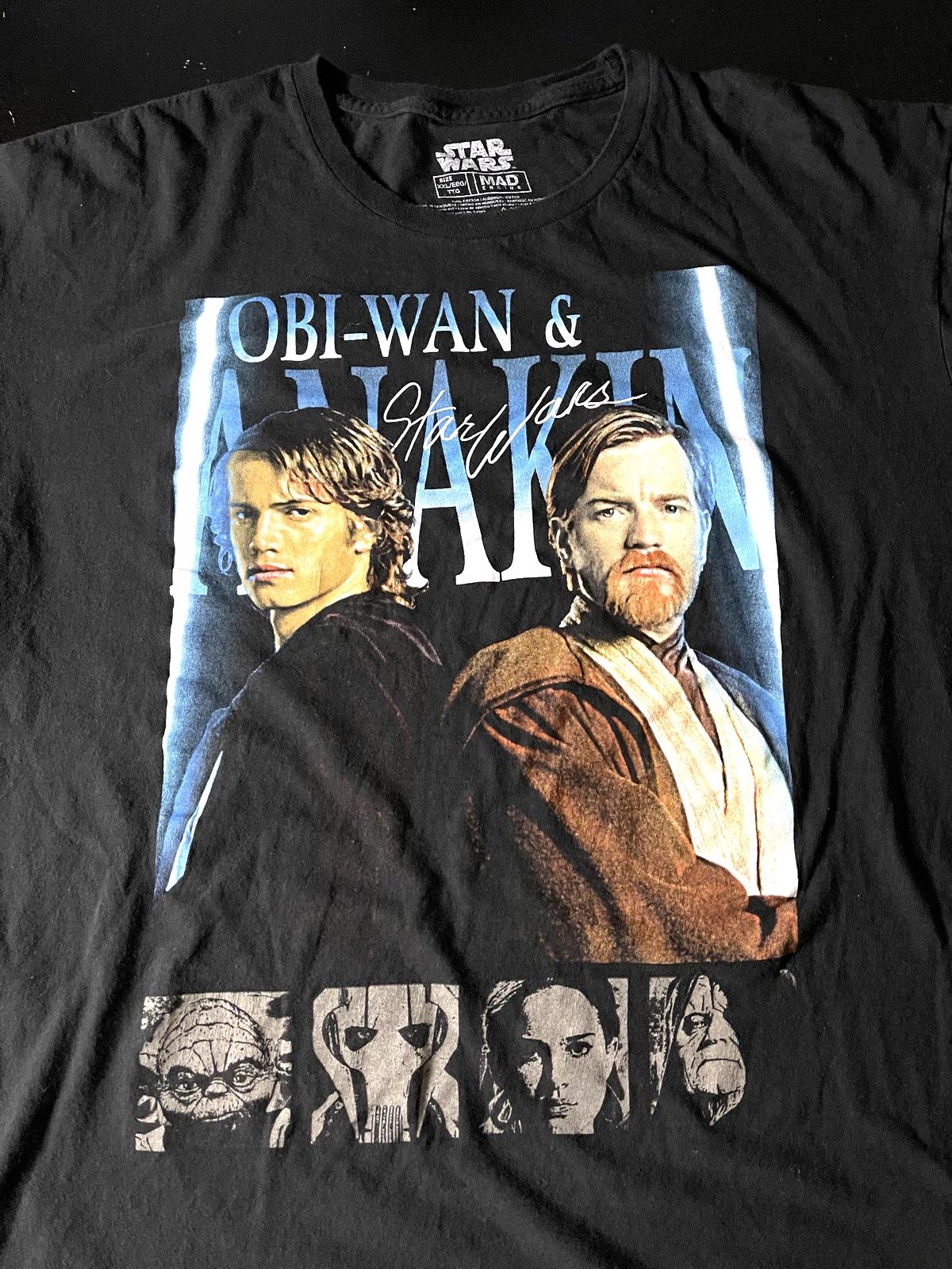 Star Wars Prequels Obi-Wan & Anakin Mad Engine T-Shirt, Size: 2XL S