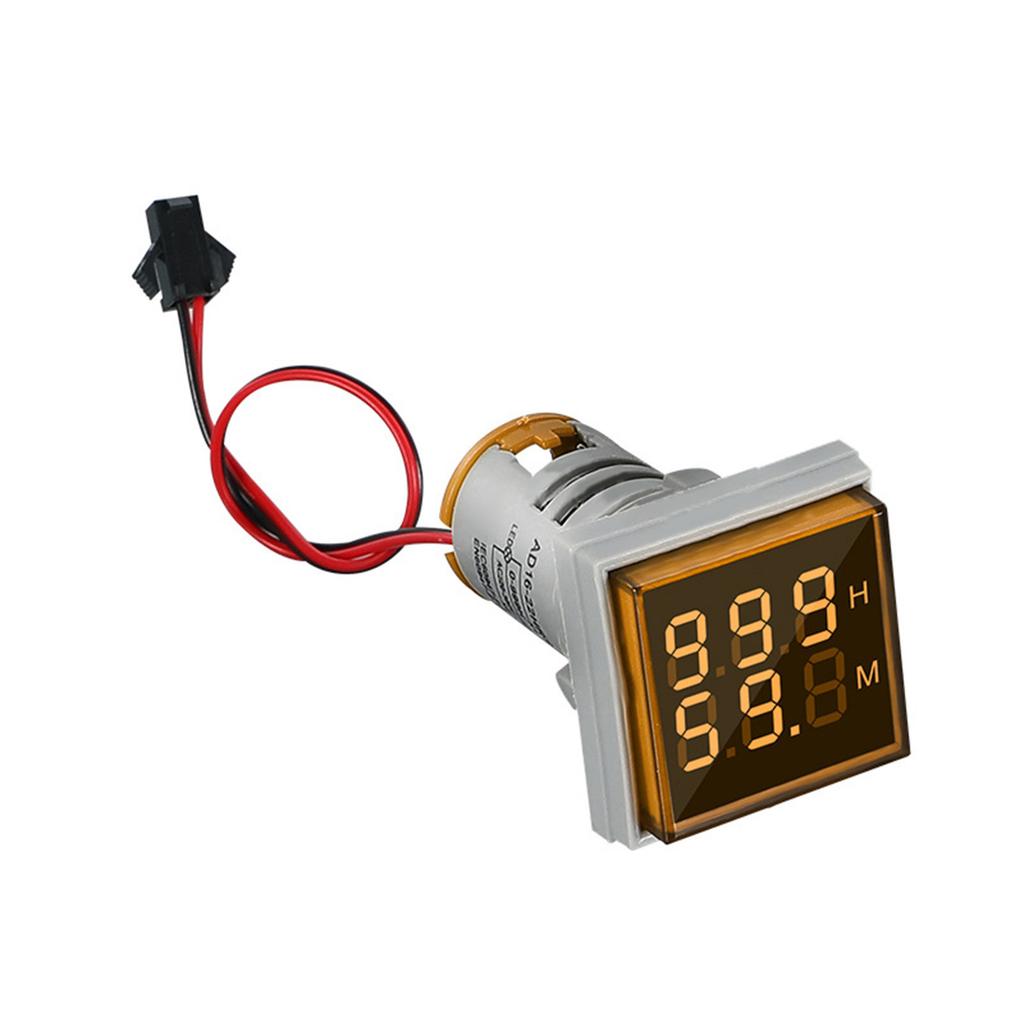 Dual Display Square Hour Meter Precision Timing LED High Brightness Counter Plastic for Power Communication & Machinery