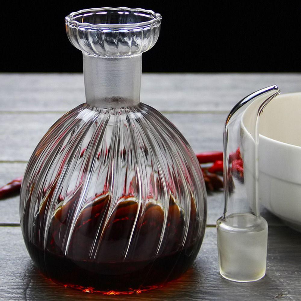500/900ml Oil Dispenser Glass Vinegar Bottle Non-drip Condiment Container  BBQ