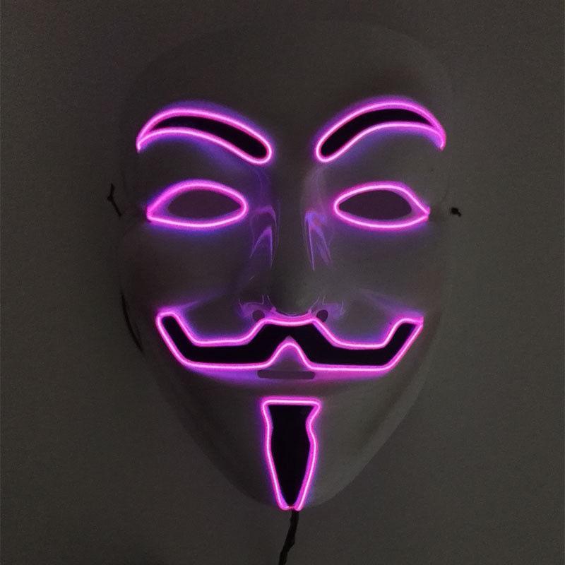 Led Light Mask V Party Cosplay Masque Mask Anonymous Guy Fawkes Mask Adult Fancy