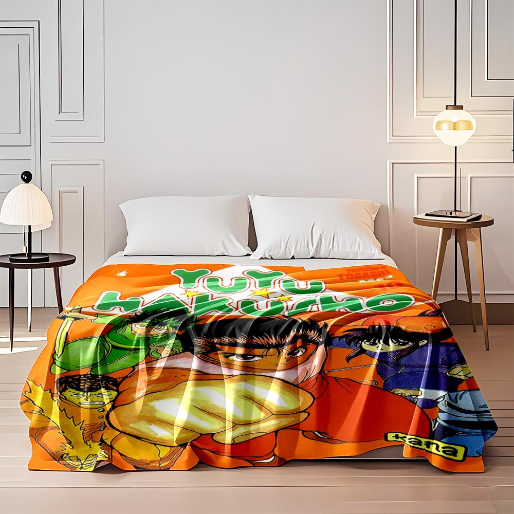 Yu Yu Hakusho Anime Characters Action Scene Flannel Blanket for Bedroom, Living Room, Sofa, and Nap Sofas