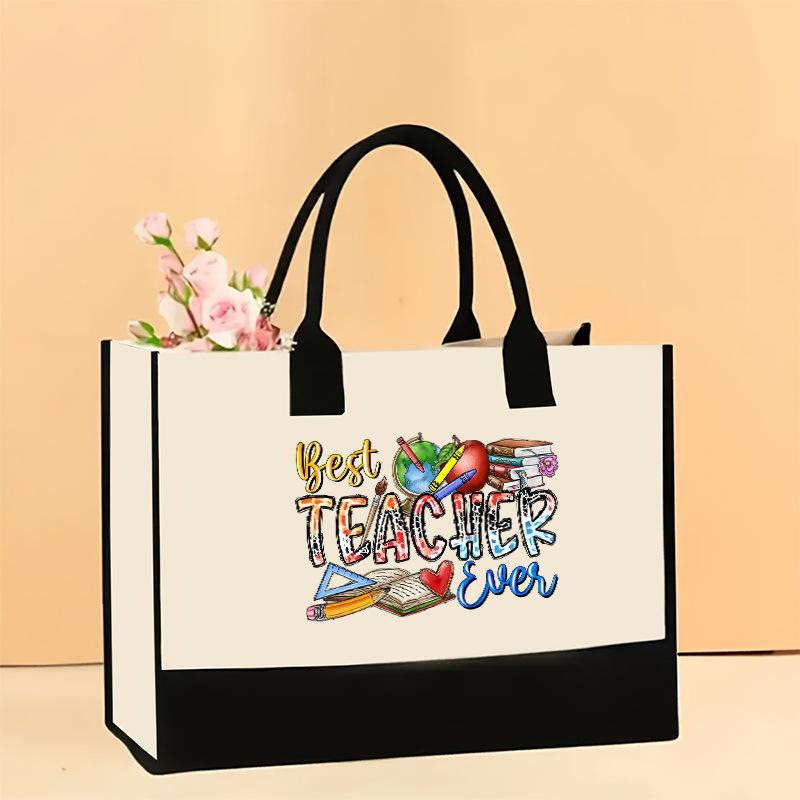 

Новая холщовая сумка через плечо большой вместимости с цветным принтом, сумка-тоут, женская модная водонепроницаемая портативная сумка для покупок 43*13.5*30.5CM