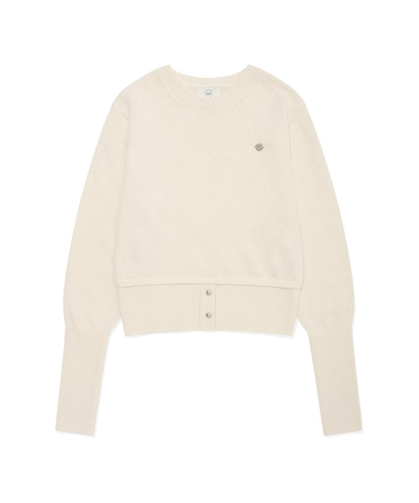 COVERNAT WOMAN Hem Open Detail Knit Ivory