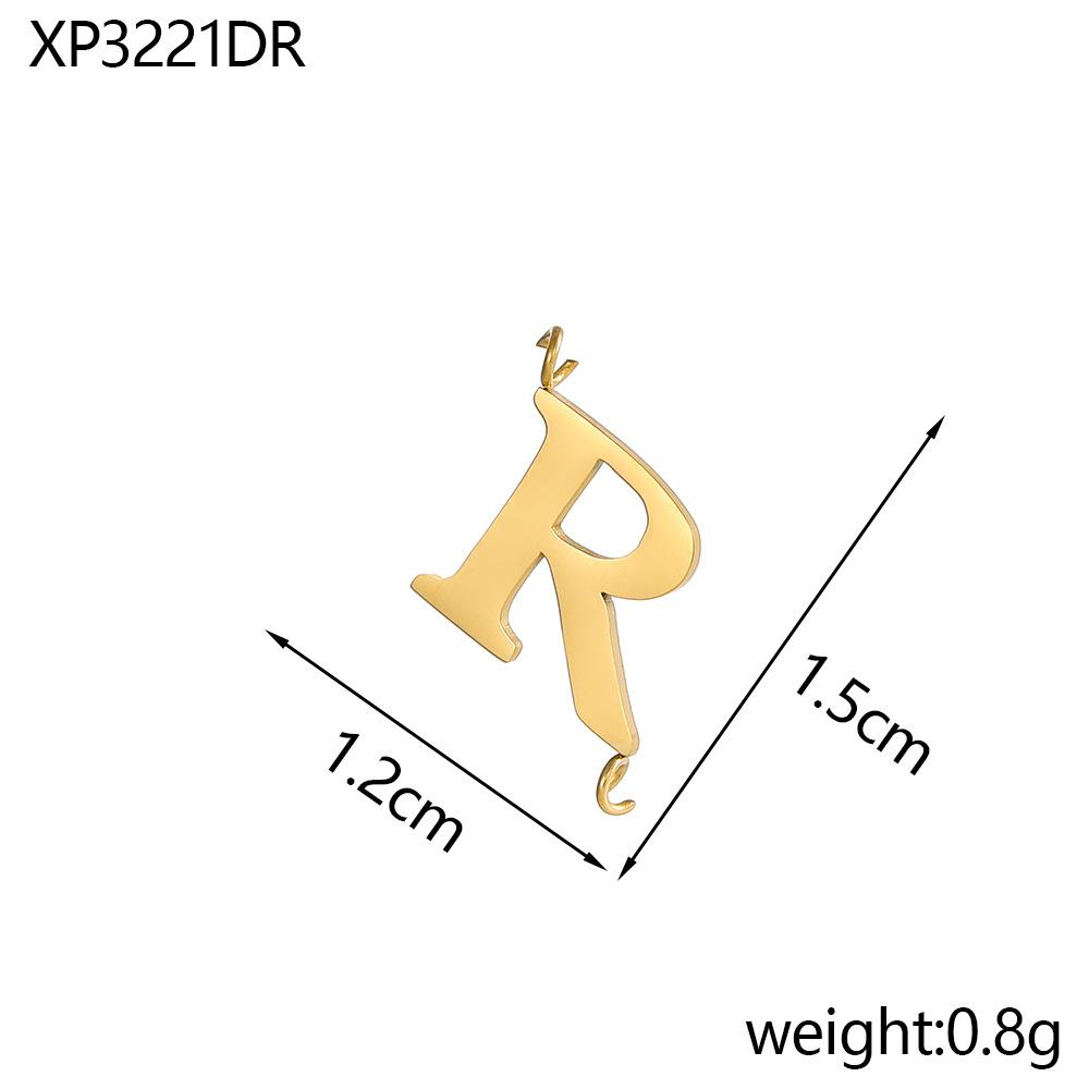 CARLIDANA Stainless Steel Gold Plated Capital Letters with Two Loops Waterproof Initial DIY Jewlery Making Charm Pendant